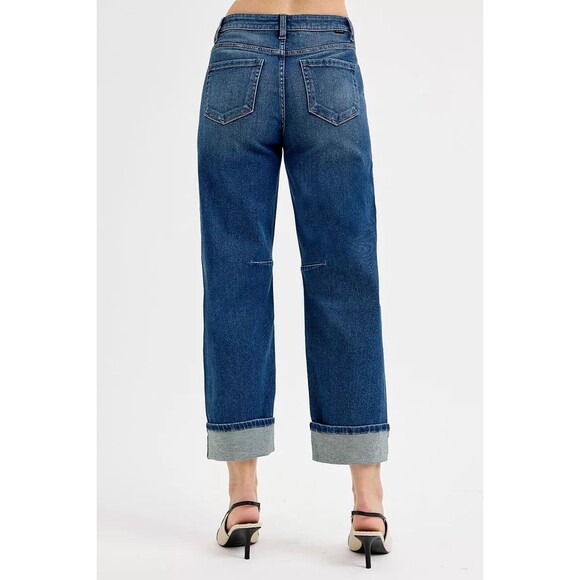 RISEN Slouchy Crop Barrel Cuffed Jeans - Picture 6 of 6